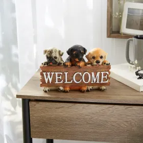 Adorable Puppy Dog Welcome Plaque - Perfect for Pet Lovers