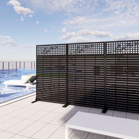 Metal Privacy Screens 72" H x 43.3" W Outdoor and Indoor Divider with Freestanding Decorative Privacy Screen for Balcony, Patio, Garden & Room De