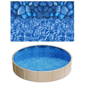 18ft Pool Liner, Round Overlap Swimming Pool Liner for 52 in Wall Height, Premium Vinyl, Easy Install with Leak-Proof Patches
