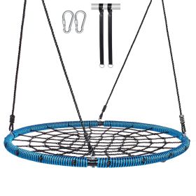 Spider Web Saucer Swing, 40 Inch Round Swings for Kids Outdoor, 750lbs Weight Capacity Saucer Tree Swing