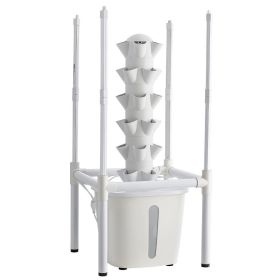 Hydroponic Tower, 30 Pods 6 Tiers Hydroponics Growing System Kit With LED Grow Light & App Control, Vertical Home Garden With 20L Water Tank & Pu (Option: Default)